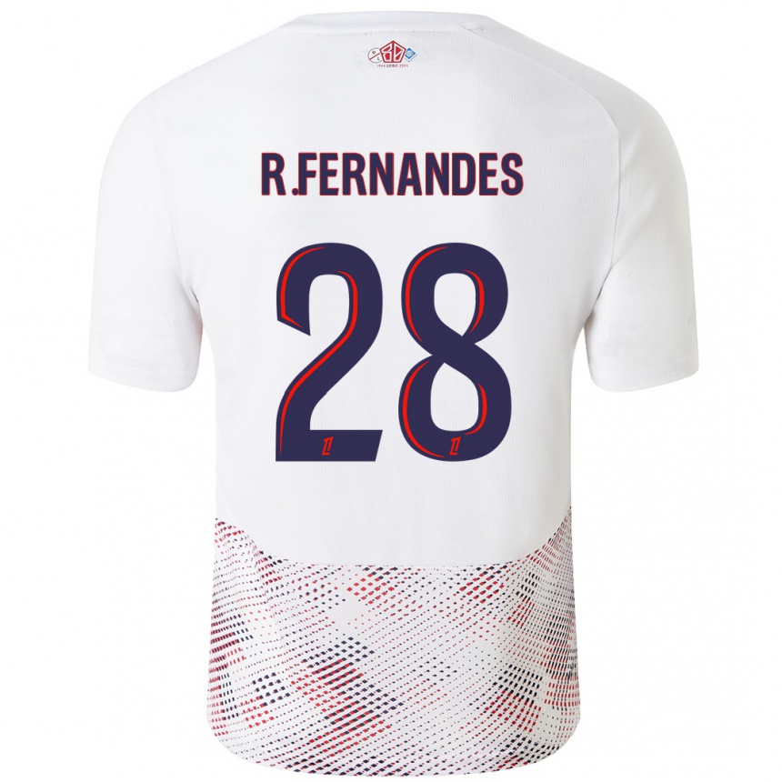 Kinder Fußball Rafael Fernandes #28 Weiß Königsblau Auswärtstrikot Trikot 2024/25 T-Shirt Luxemburg