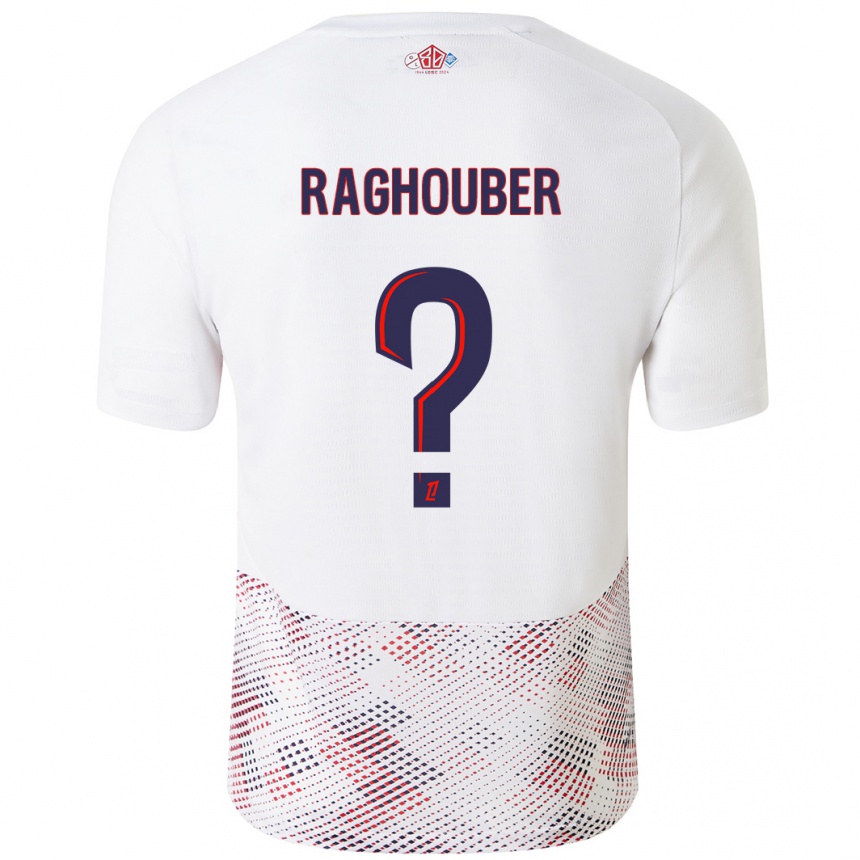 Kinder Fußball Ugo Raghouber #0 Weiß Königsblau Auswärtstrikot Trikot 2024/25 T-Shirt Luxemburg