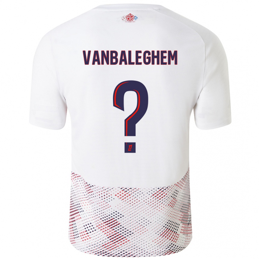 Kinder Fußball Valentin Vanbaleghem #0 Weiß Königsblau Auswärtstrikot Trikot 2024/25 T-Shirt Luxemburg