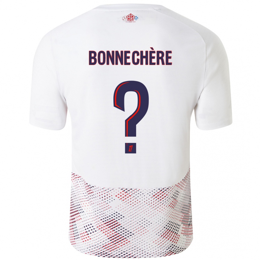 Kinder Fußball Victor Bonnechère #0 Weiß Königsblau Auswärtstrikot Trikot 2024/25 T-Shirt Luxemburg