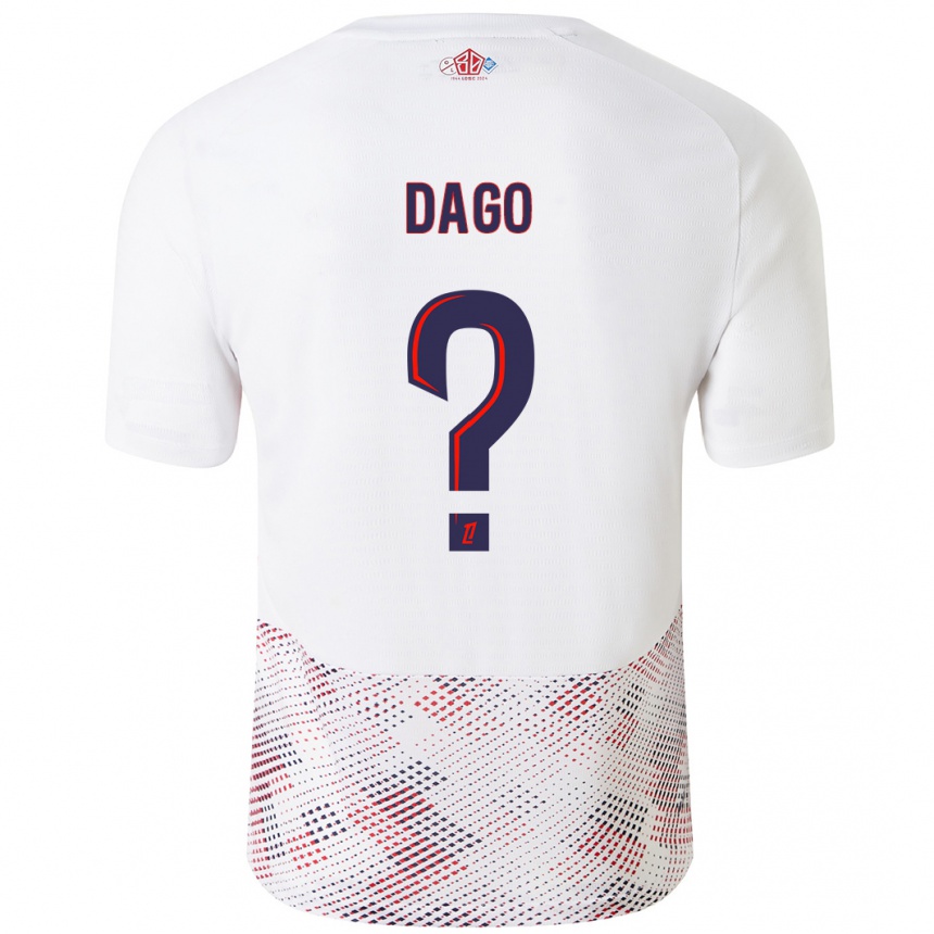 Kinder Fußball Trévis Dago #0 Weiß Königsblau Auswärtstrikot Trikot 2024/25 T-Shirt Luxemburg