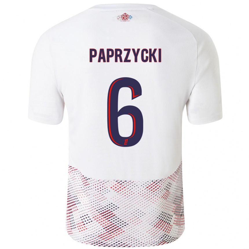 Kinder Fußball Aurore Paprzycki #6 Weiß Königsblau Auswärtstrikot Trikot 2024/25 T-Shirt Luxemburg