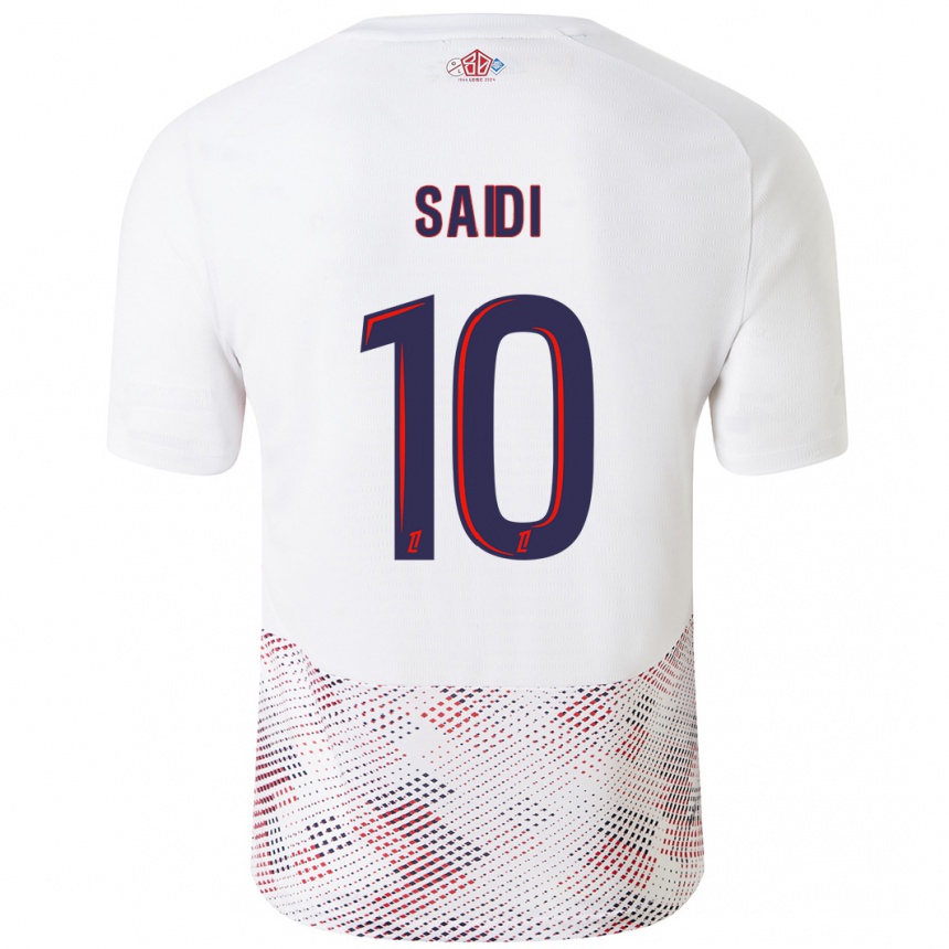 Kinder Fußball Rachel Saidi #10 Weiß Königsblau Auswärtstrikot Trikot 2024/25 T-Shirt Luxemburg