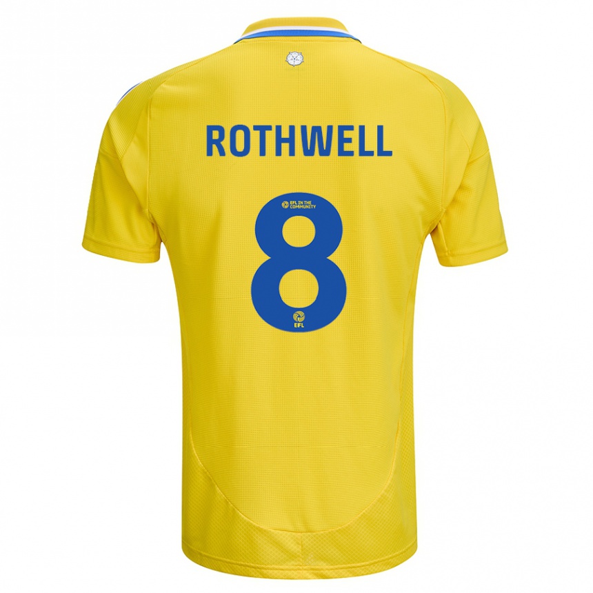 Kinder Fußball Joe Rothwell #8 Gelb Blau Auswärtstrikot Trikot 2024/25 T-Shirt Luxemburg