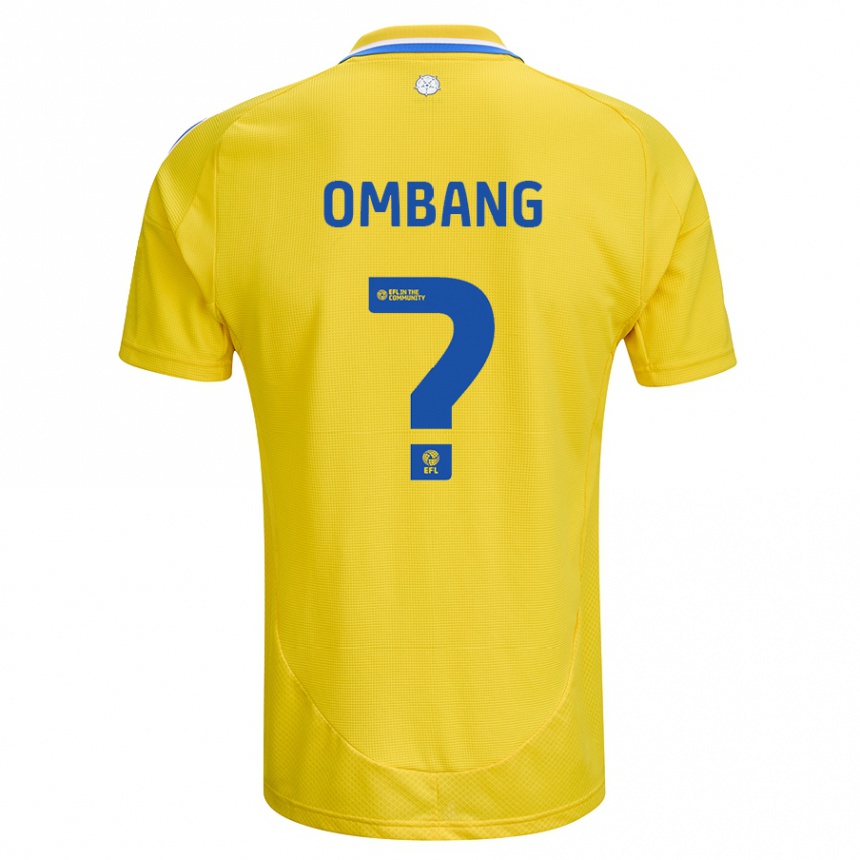 Kinder Fußball Darryl Ombang #0 Gelb Blau Auswärtstrikot Trikot 2024/25 T-Shirt Luxemburg