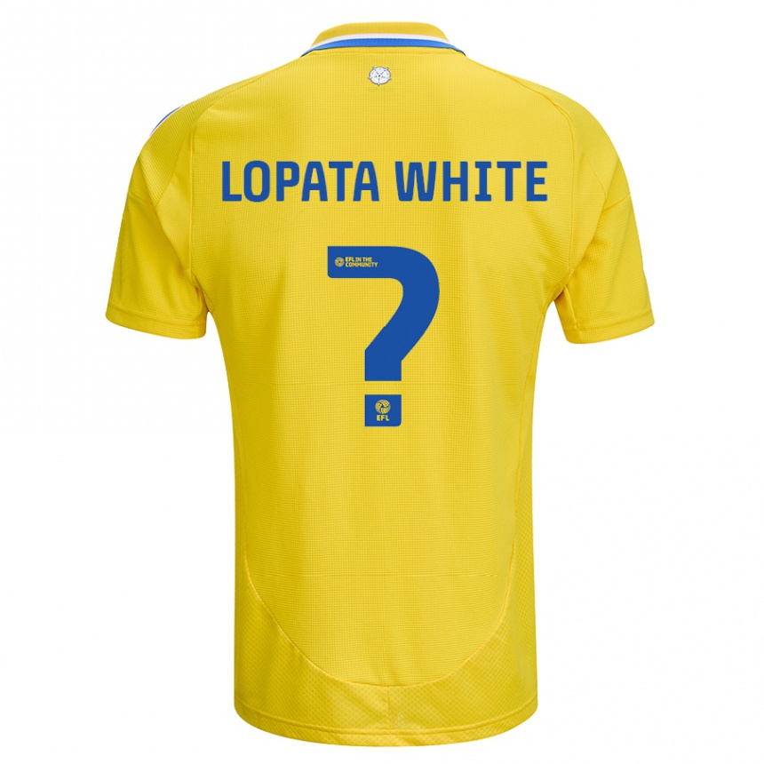 Kinder Fußball Reuben Lopata-White #0 Gelb Blau Auswärtstrikot Trikot 2024/25 T-Shirt Luxemburg