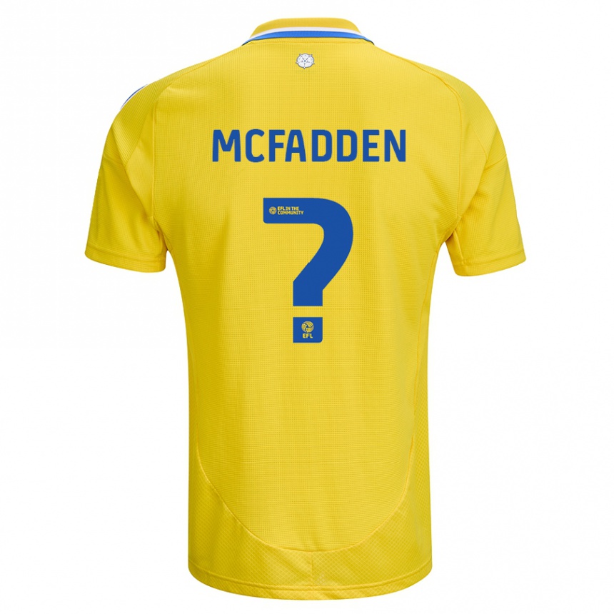 Kinder Fußball Max Mcfadden #0 Gelb Blau Auswärtstrikot Trikot 2024/25 T-Shirt Luxemburg