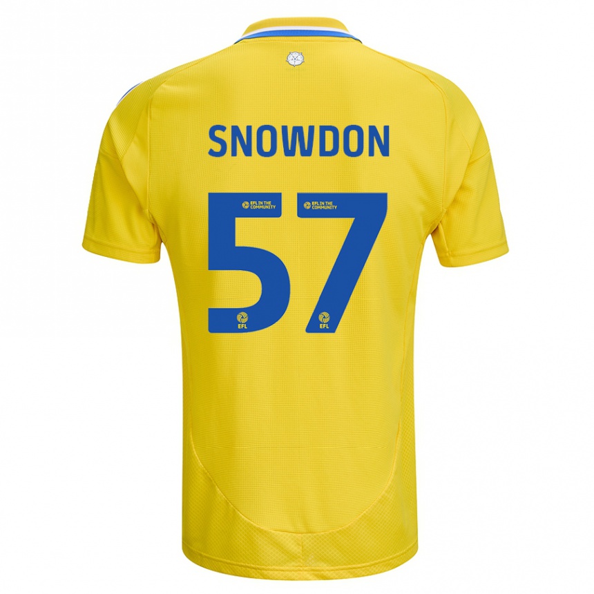 Kinder Fußball Joe Snowdon #57 Gelb Blau Auswärtstrikot Trikot 2024/25 T-Shirt Luxemburg