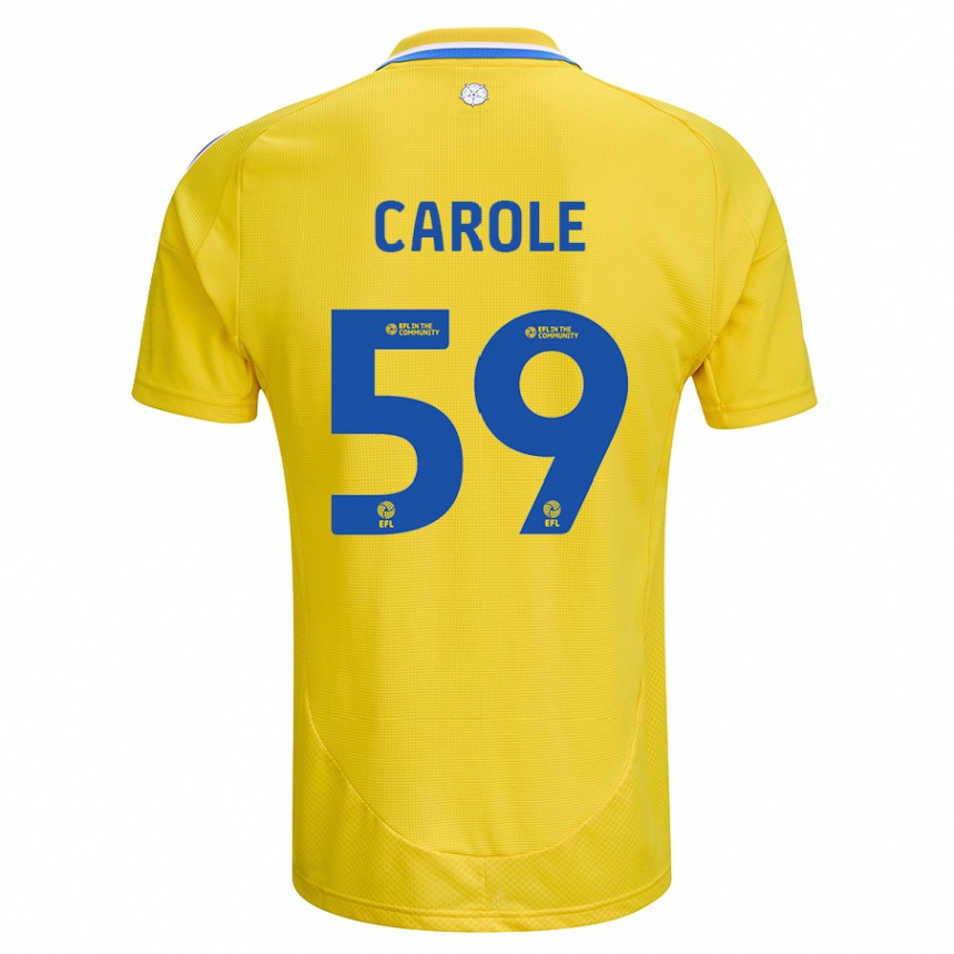 Kinder Fußball Keenan Carole #59 Gelb Blau Auswärtstrikot Trikot 2024/25 T-Shirt Luxemburg