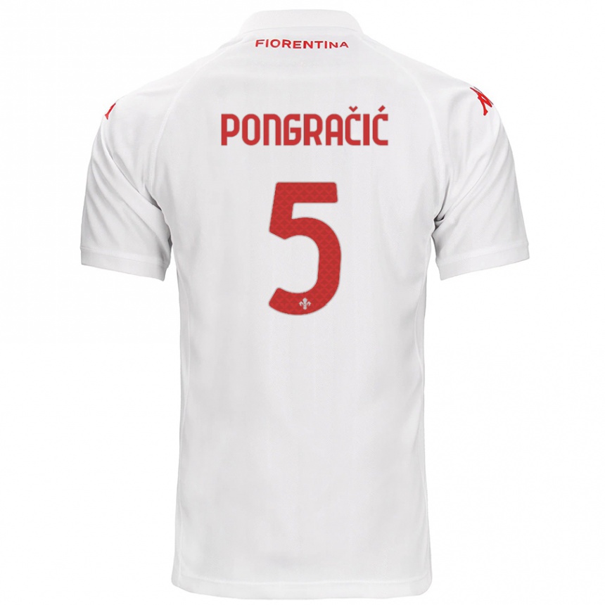 Kinder Fußball Marin Pongračić #5 Weiß Auswärtstrikot Trikot 2024/25 T-Shirt Luxemburg