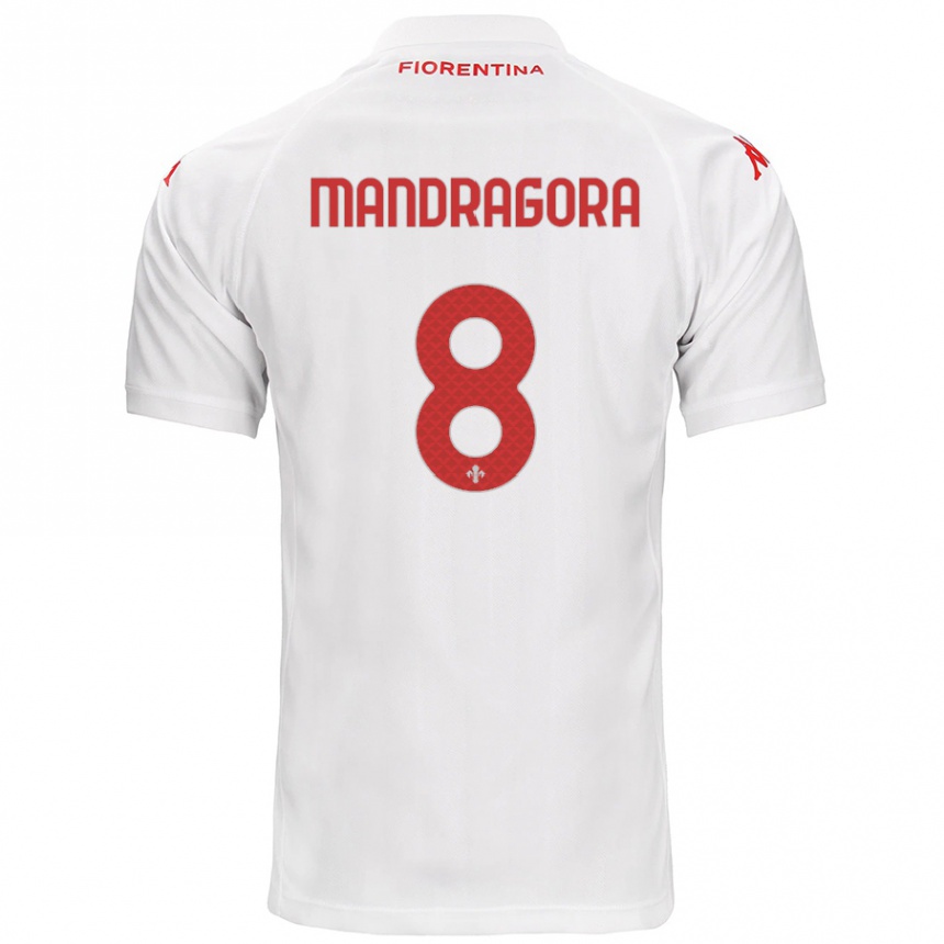 Kinder Fußball Rolando Mandragora #8 Weiß Auswärtstrikot Trikot 2024/25 T-Shirt Luxemburg