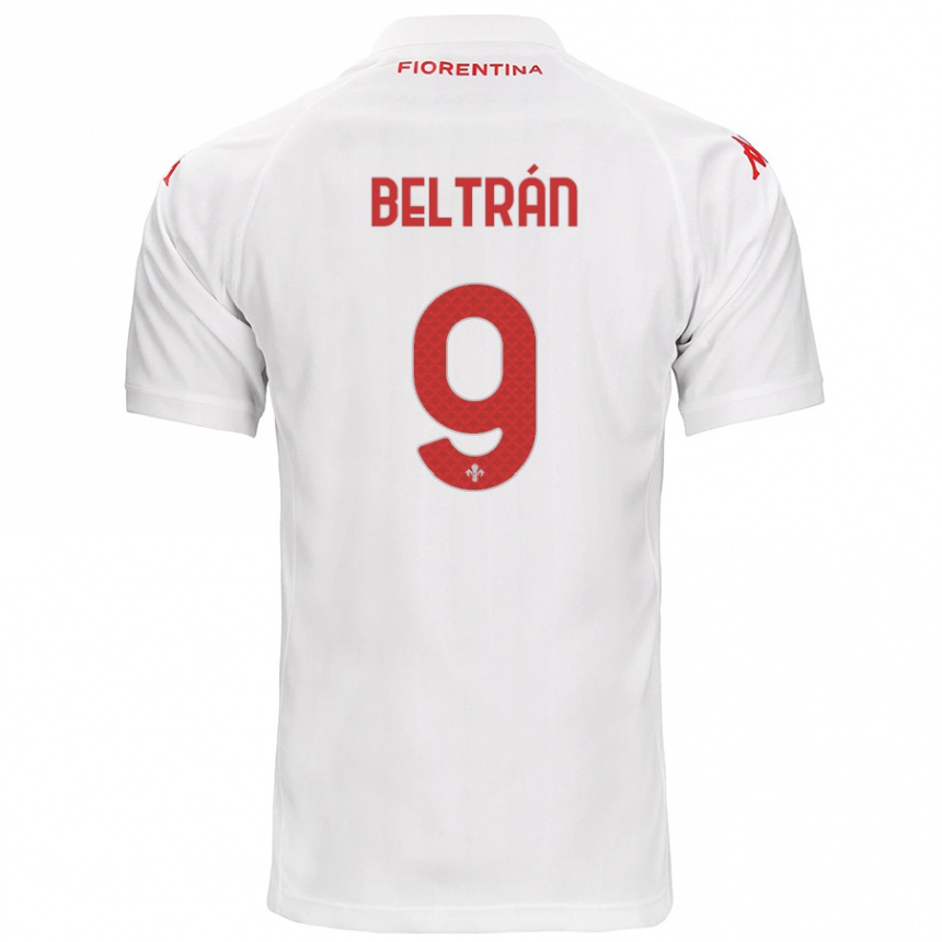 Kinder Fußball Lucas Beltrán #9 Weiß Auswärtstrikot Trikot 2024/25 T-Shirt Luxemburg