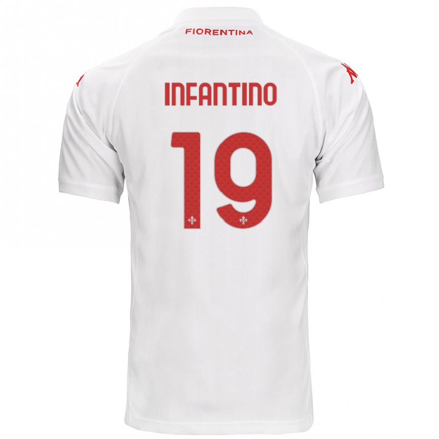 Kinder Fußball Gino Infantino #19 Weiß Auswärtstrikot Trikot 2024/25 T-Shirt Luxemburg