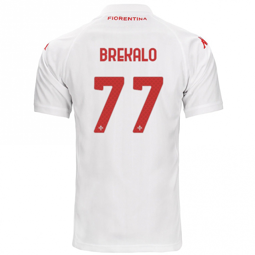 Kinder Fußball Josip Brekalo #77 Weiß Auswärtstrikot Trikot 2024/25 T-Shirt Luxemburg