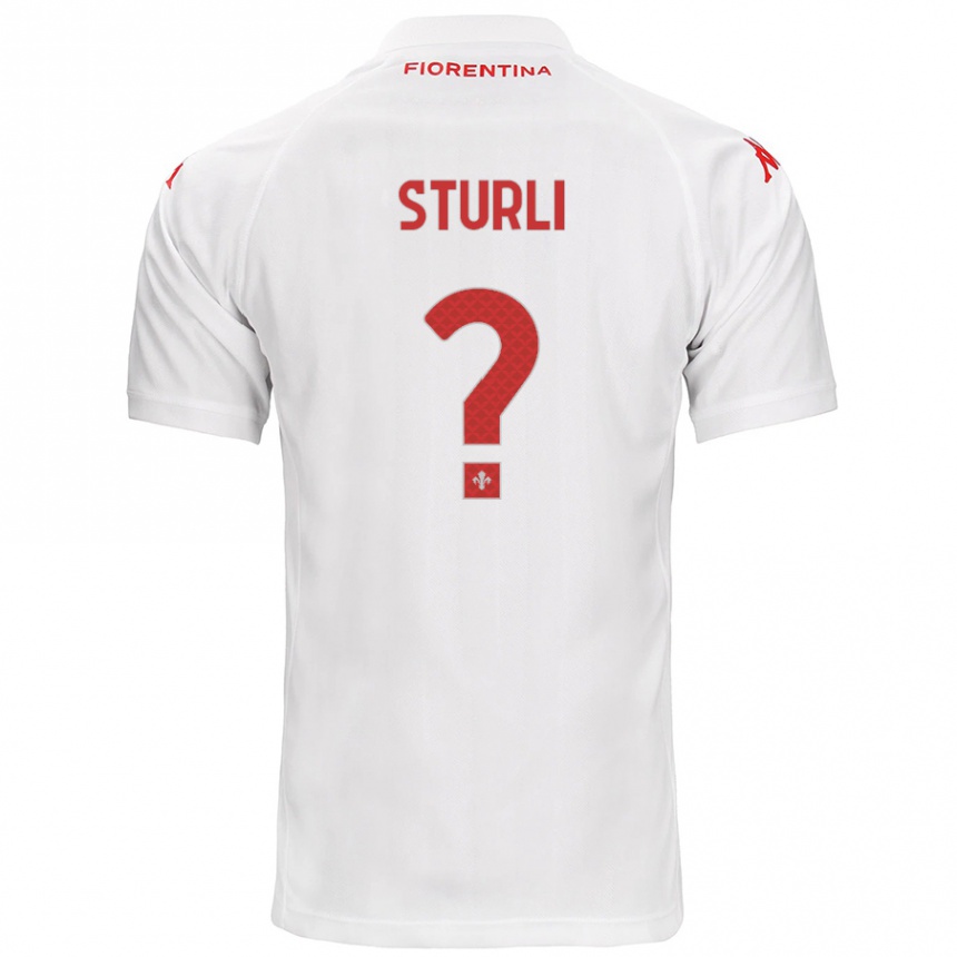 Kinder Fußball Edoardo Sturli #0 Weiß Auswärtstrikot Trikot 2024/25 T-Shirt Luxemburg