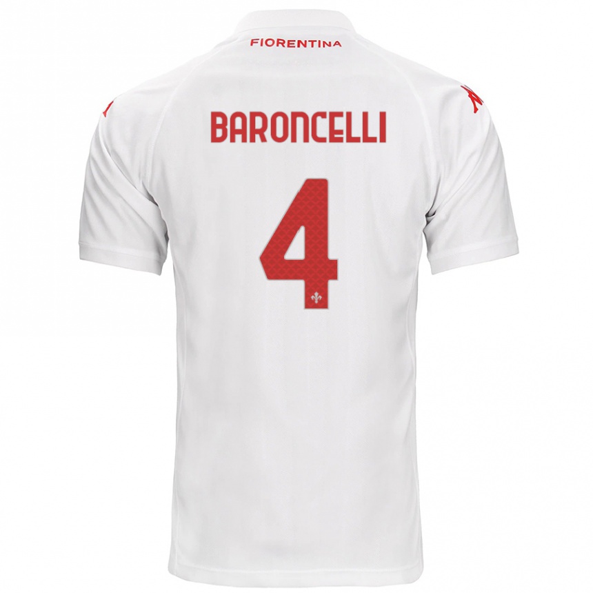 Kinder Fußball Leonardo Baroncelli #4 Weiß Auswärtstrikot Trikot 2024/25 T-Shirt Luxemburg