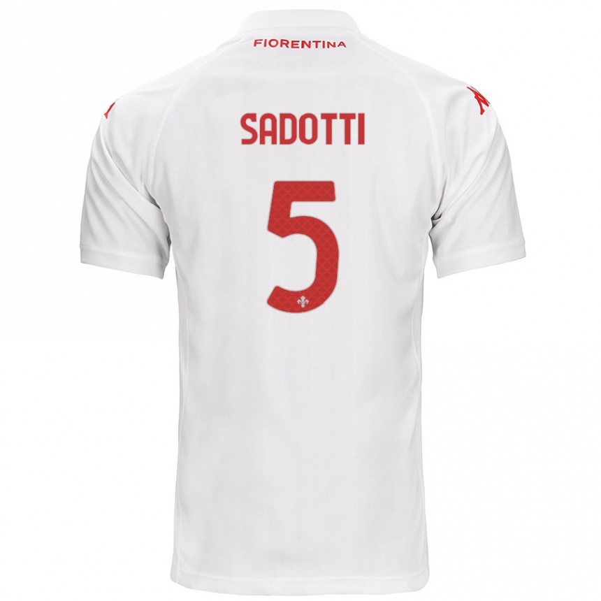 Kinder Fußball Edoardo Sadotti #5 Weiß Auswärtstrikot Trikot 2024/25 T-Shirt Luxemburg