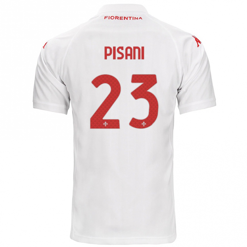 Kinder Fußball Diego Pisani #23 Weiß Auswärtstrikot Trikot 2024/25 T-Shirt Luxemburg