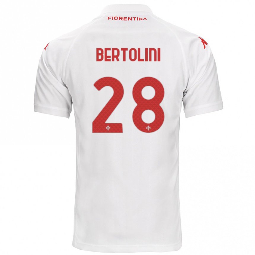 Kinder Fußball Gabriele Bertolini #28 Weiß Auswärtstrikot Trikot 2024/25 T-Shirt Luxemburg