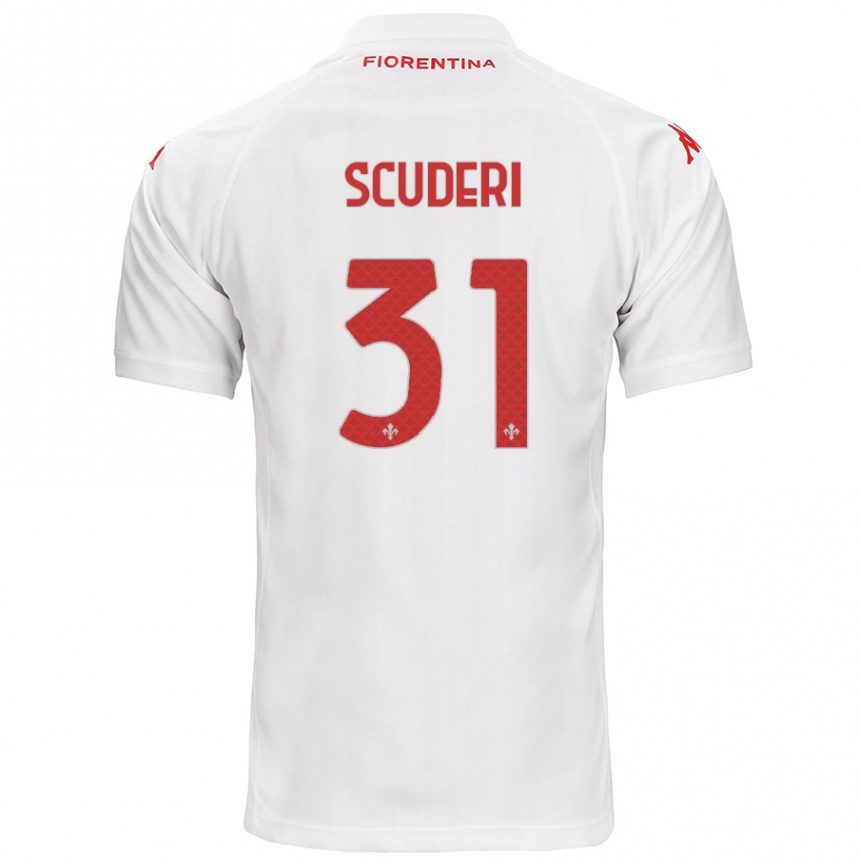 Kinder Fußball Giulio Scuderi #31 Weiß Auswärtstrikot Trikot 2024/25 T-Shirt Luxemburg