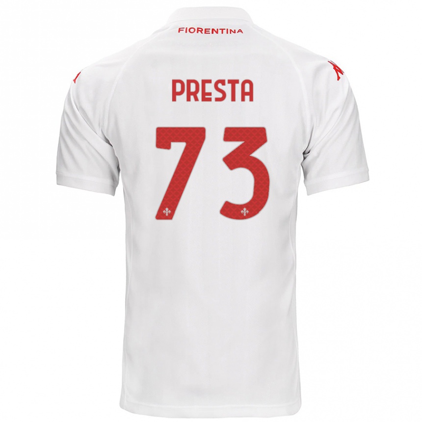 Kinder Fußball Francesco Presta #73 Weiß Auswärtstrikot Trikot 2024/25 T-Shirt Luxemburg