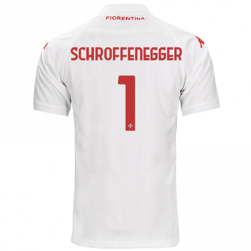 Kinder Fußball Katja Schroffenegger #1 Weiß Auswärtstrikot Trikot 2024/25 T-Shirt Luxemburg