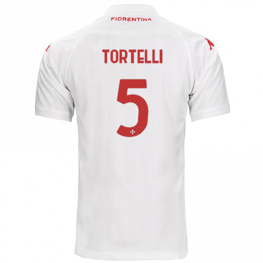 Kinder Fußball Alice Tortelli #5 Weiß Auswärtstrikot Trikot 2024/25 T-Shirt Luxemburg