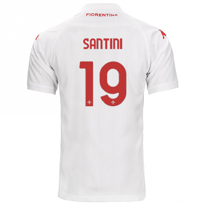 Kinder Fußball Margherita Santini #19 Weiß Auswärtstrikot Trikot 2024/25 T-Shirt Luxemburg