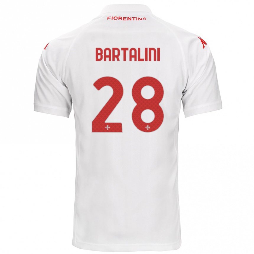 Kinder Fußball Viola Bartalini #28 Weiß Auswärtstrikot Trikot 2024/25 T-Shirt Luxemburg