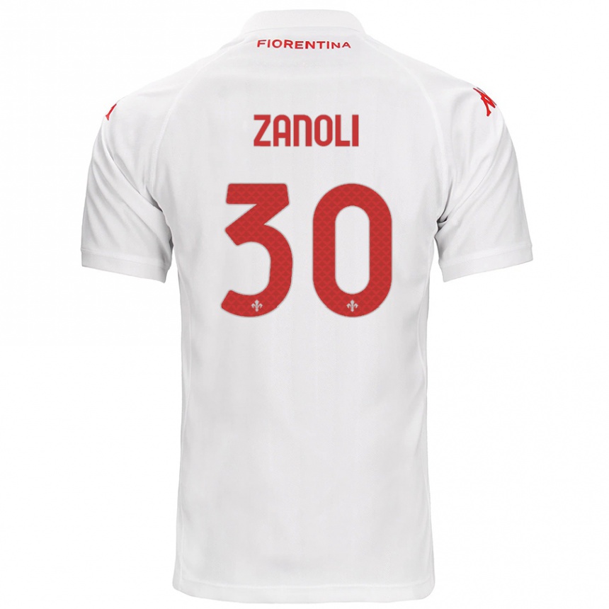 Kinder Fußball Martina Zanoli #30 Weiß Auswärtstrikot Trikot 2024/25 T-Shirt Luxemburg