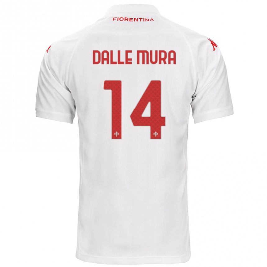 Kinder Fußball Christian Dalle Mura #14 Weiß Auswärtstrikot Trikot 2024/25 T-Shirt Luxemburg