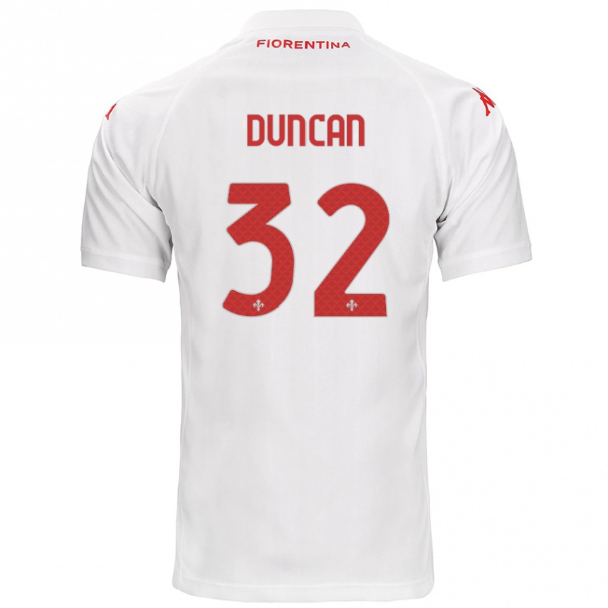 Kinder Fußball Alfred Duncan #32 Weiß Auswärtstrikot Trikot 2024/25 T-Shirt Luxemburg