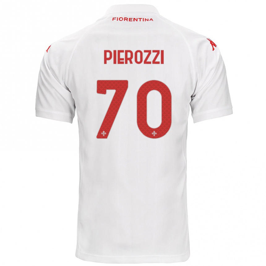 Kinder Fußball Niccolò Pierozzi #70 Weiß Auswärtstrikot Trikot 2024/25 T-Shirt Luxemburg