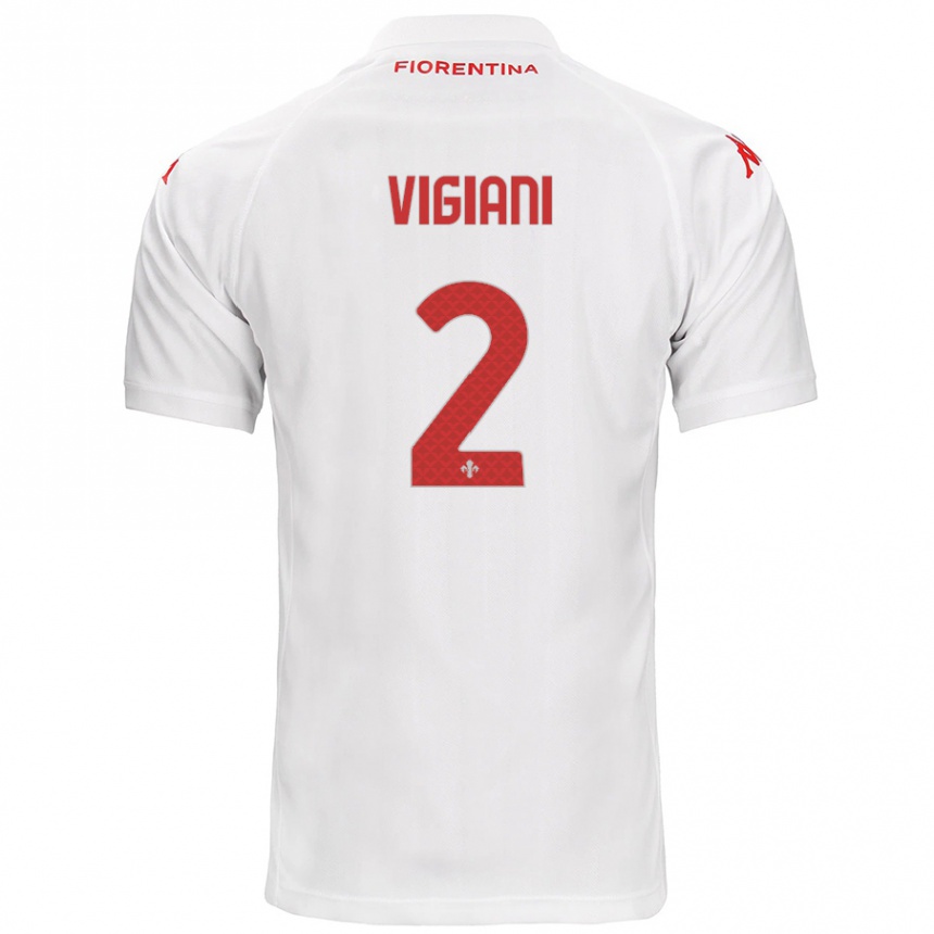 Kinder Fußball Lorenzo Vigiani #2 Weiß Auswärtstrikot Trikot 2024/25 T-Shirt Luxemburg