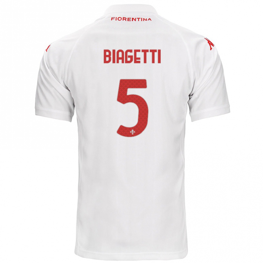 Kinder Fußball Christian Biagetti #5 Weiß Auswärtstrikot Trikot 2024/25 T-Shirt Luxemburg