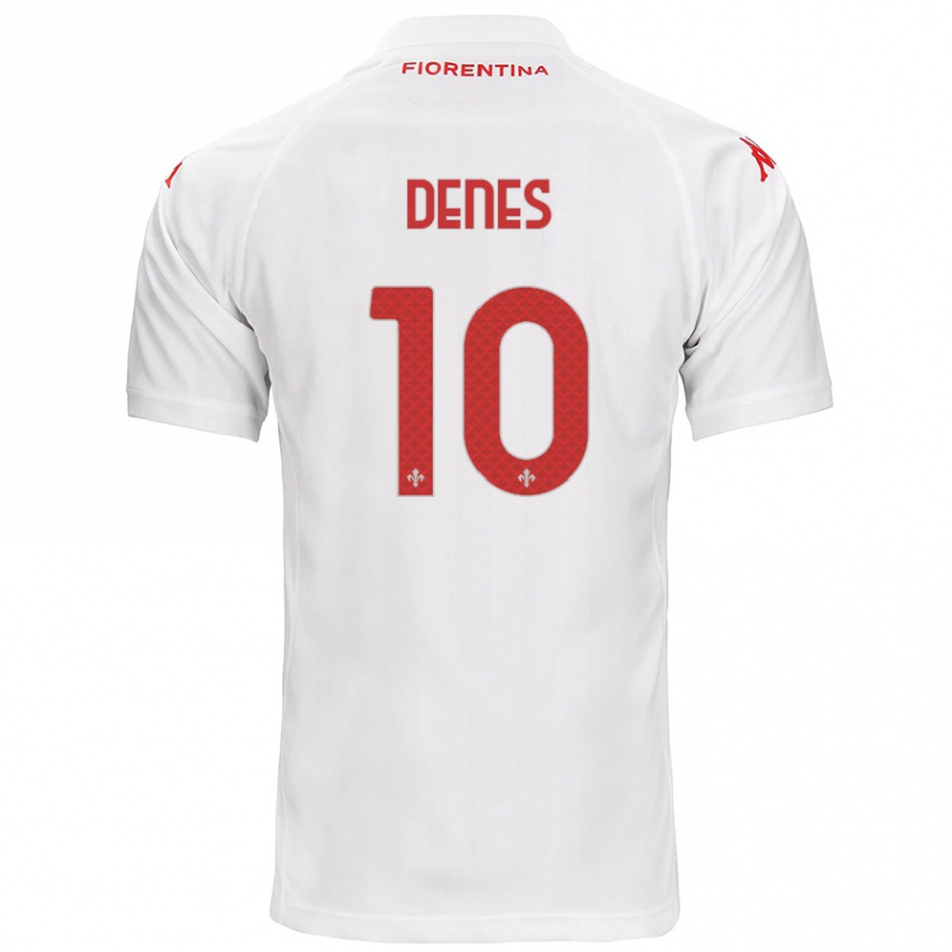 Kinder Fußball Adrián Dénes #10 Weiß Auswärtstrikot Trikot 2024/25 T-Shirt Luxemburg