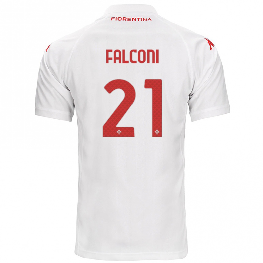 Kinder Fußball Niccolò Falconi #21 Weiß Auswärtstrikot Trikot 2024/25 T-Shirt Luxemburg