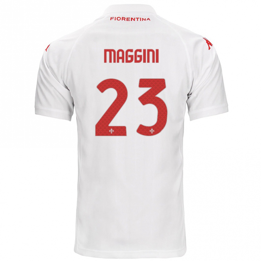 Kinder Fußball Filippo Maggini #23 Weiß Auswärtstrikot Trikot 2024/25 T-Shirt Luxemburg