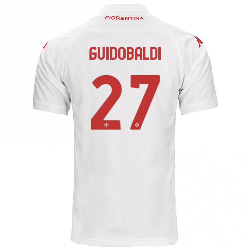 Kinder Fußball Filippo Guidobaldi #27 Weiß Auswärtstrikot Trikot 2024/25 T-Shirt Luxemburg