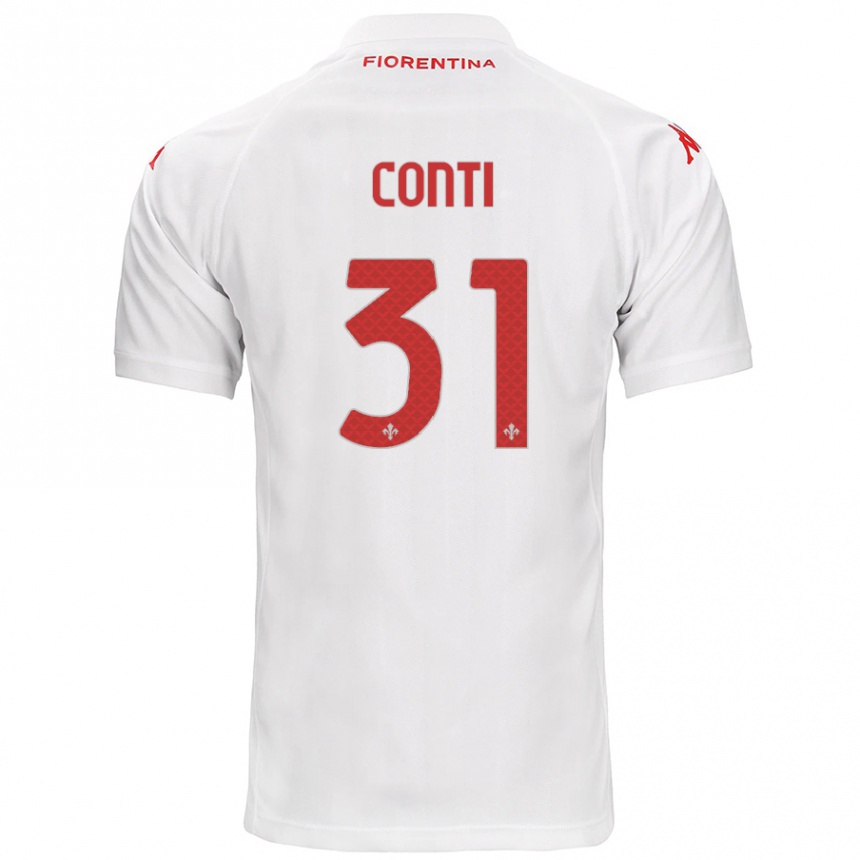 Kinder Fußball Gabriele Conti #31 Weiß Auswärtstrikot Trikot 2024/25 T-Shirt Luxemburg