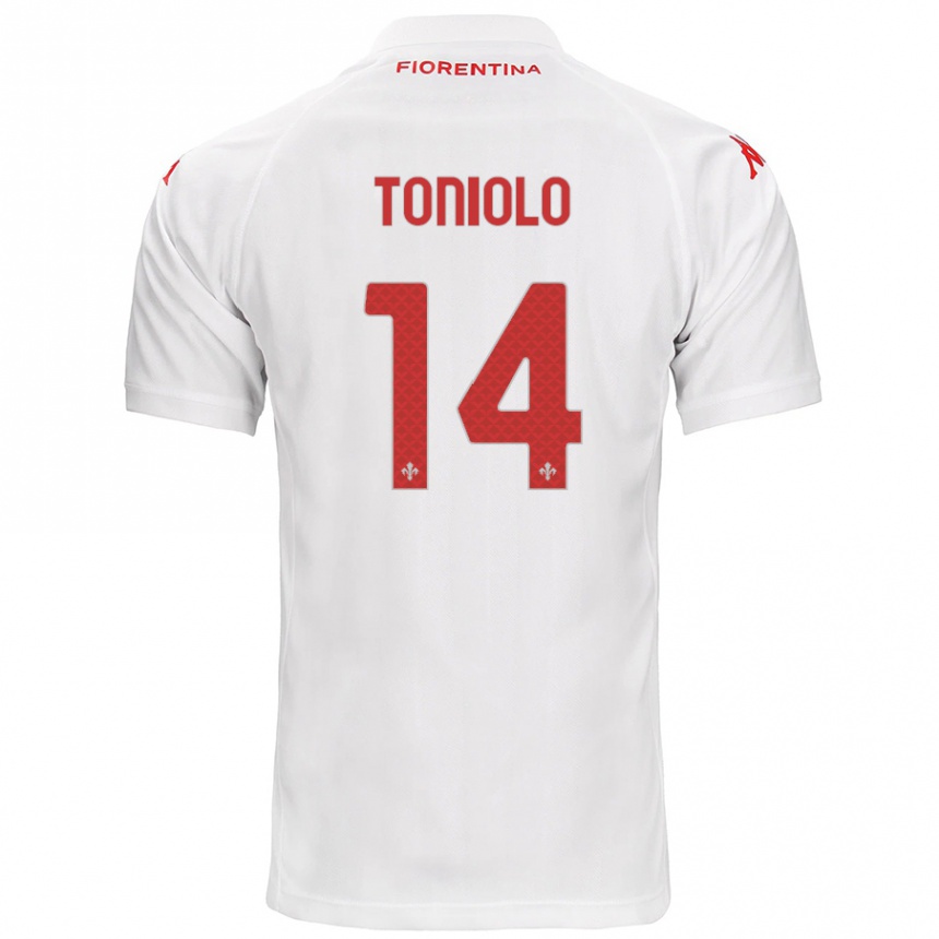 Kinder Fußball Martina Toniolo #14 Weiß Auswärtstrikot Trikot 2024/25 T-Shirt Luxemburg