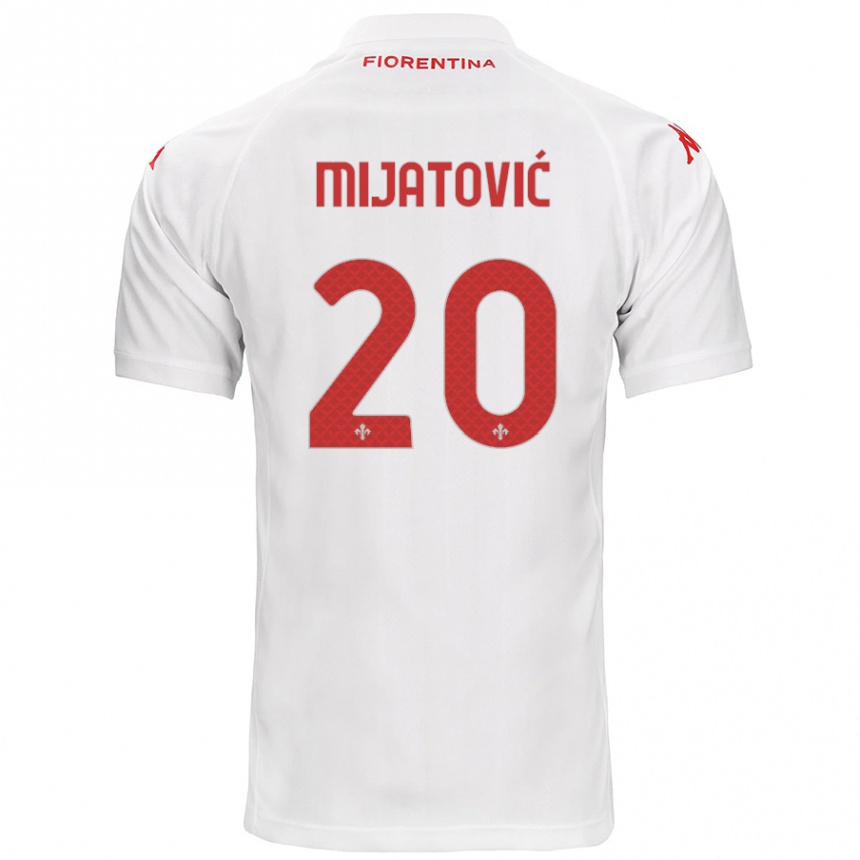 Kinder Fußball Milica Mijatović #20 Weiß Auswärtstrikot Trikot 2024/25 T-Shirt Luxemburg