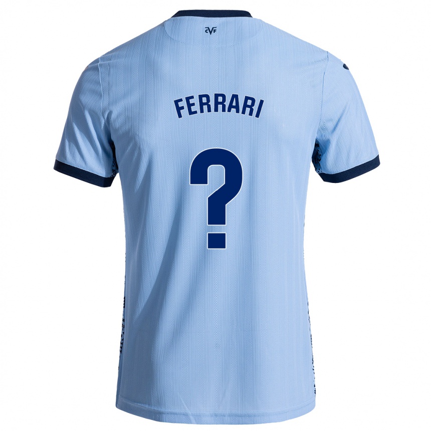 Kinder Fußball Andrés Ferrari #0 Himmelblau Auswärtstrikot Trikot 2024/25 T-Shirt Luxemburg