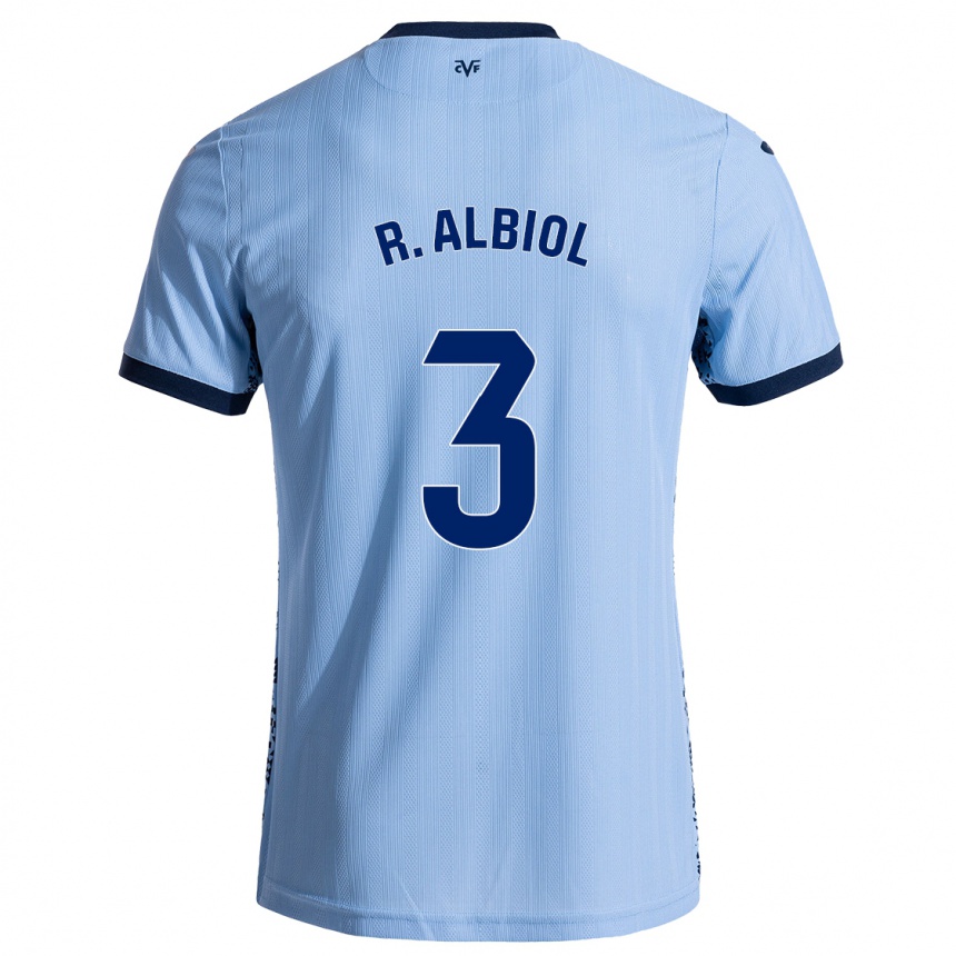 Kinder Fußball Raúl Albiol #3 Himmelblau Auswärtstrikot Trikot 2024/25 T-Shirt Luxemburg