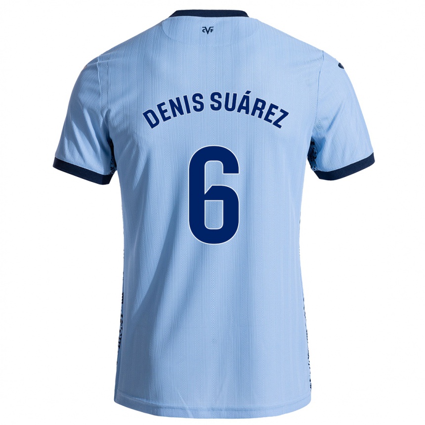 Kinder Fußball Denis Suárez #6 Himmelblau Auswärtstrikot Trikot 2024/25 T-Shirt Luxemburg