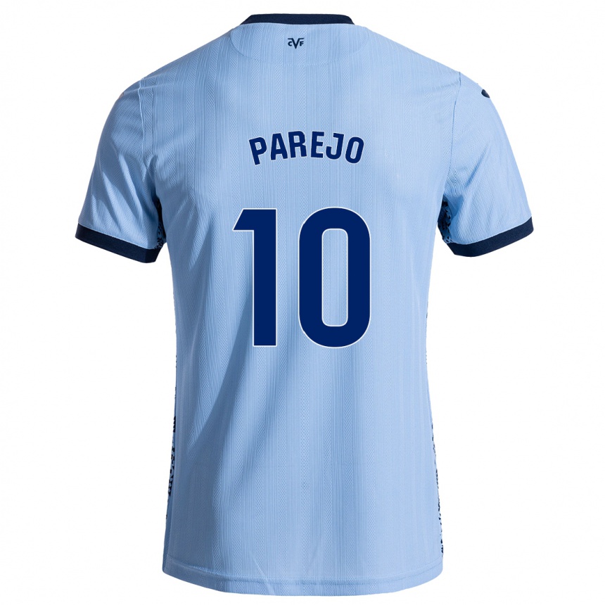 Kinder Fußball Dani Parejo #10 Himmelblau Auswärtstrikot Trikot 2024/25 T-Shirt Luxemburg