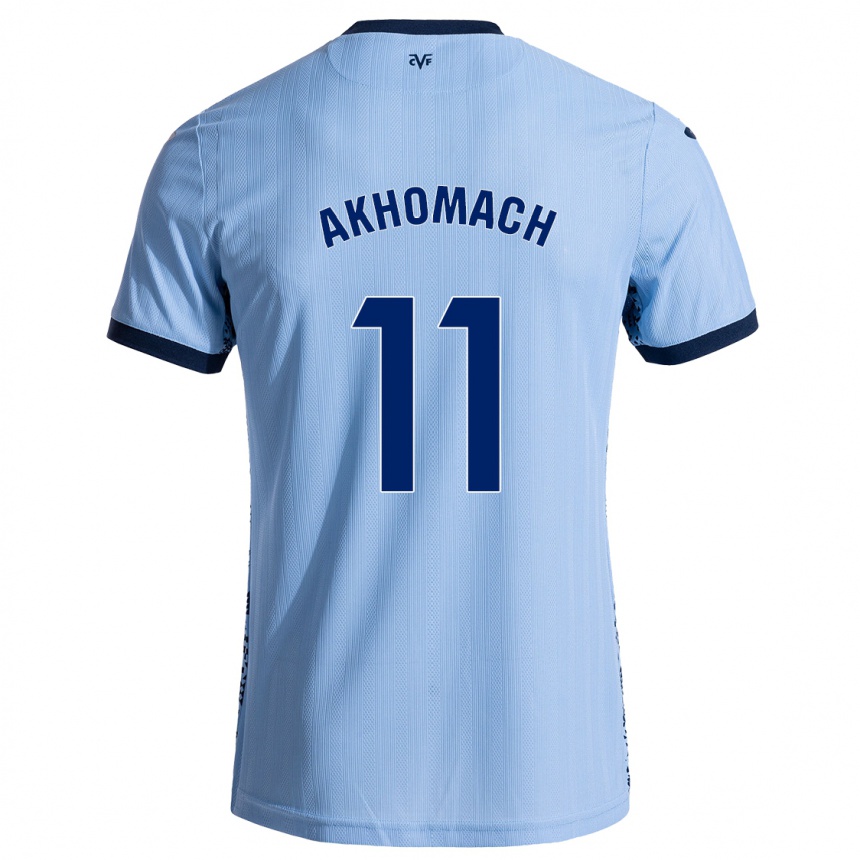 Kinder Fußball Ilias Akhomach #11 Himmelblau Auswärtstrikot Trikot 2024/25 T-Shirt Luxemburg