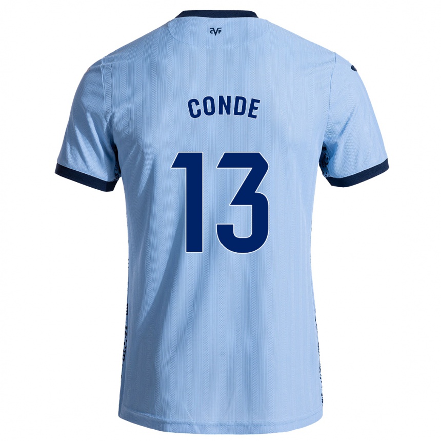 Kinder Fußball Diego Conde #13 Himmelblau Auswärtstrikot Trikot 2024/25 T-Shirt Luxemburg