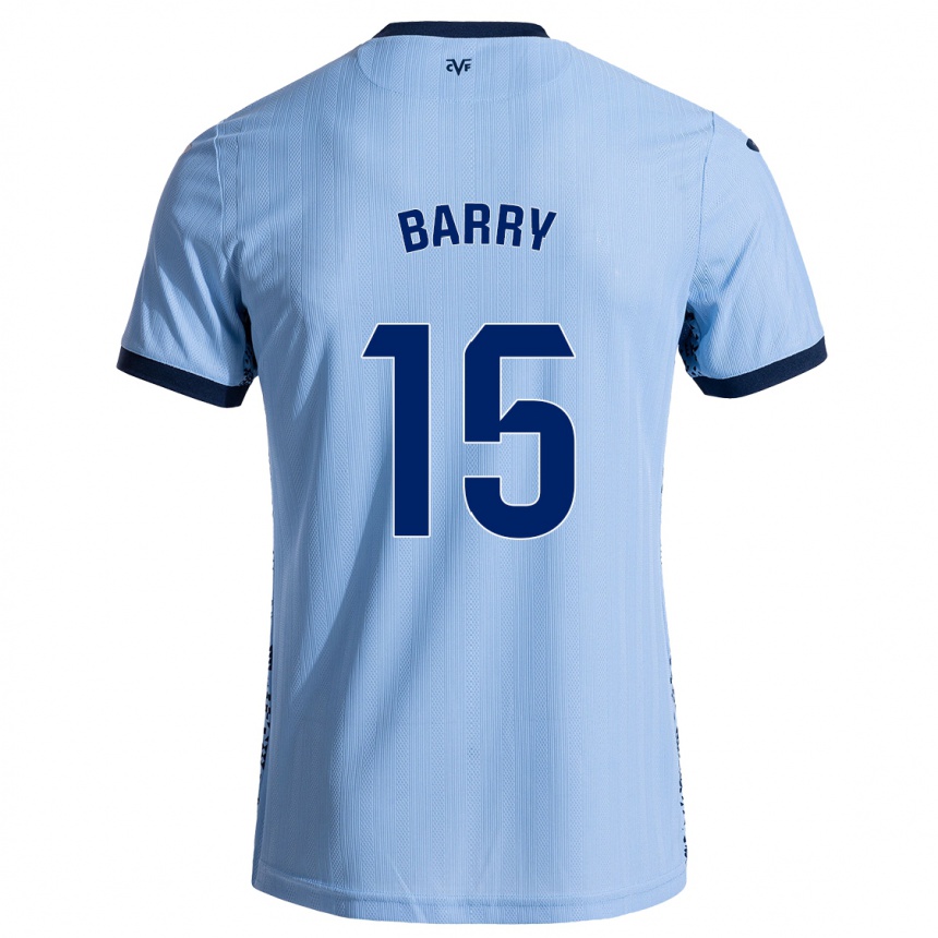 Kinder Fußball Thierno Barry #15 Himmelblau Auswärtstrikot Trikot 2024/25 T-Shirt Luxemburg