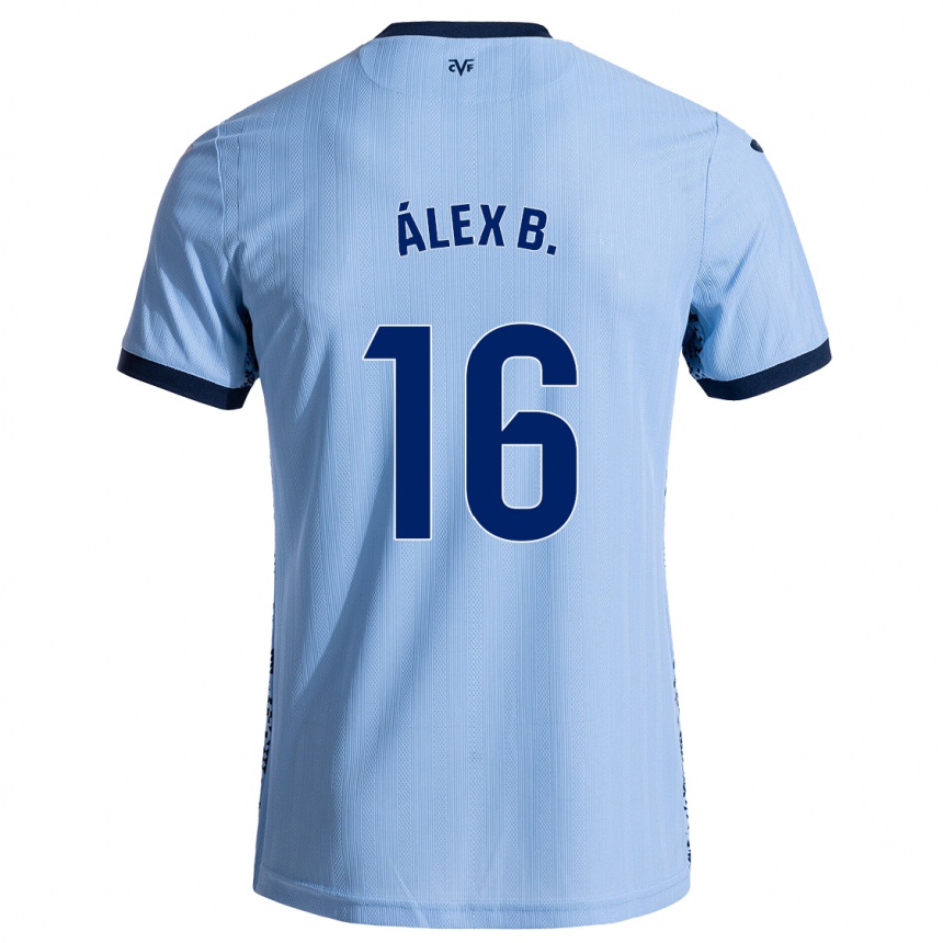 Kinder Fußball Álex Baena #16 Himmelblau Auswärtstrikot Trikot 2024/25 T-Shirt Luxemburg